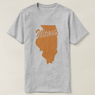 Camiseta com o formato do Estado de Illinois