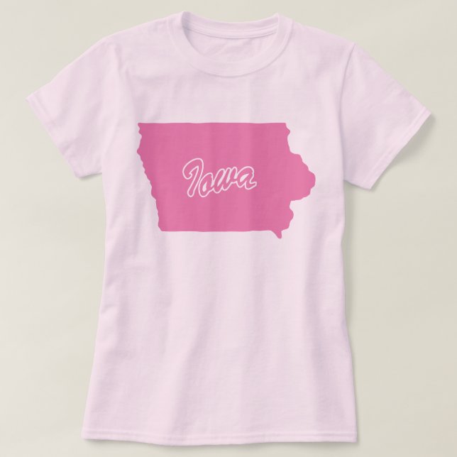 Camiseta com o formato do estado de Iowa (Frente do Design)