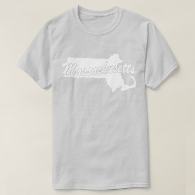 Camiseta com o formato do estado de Massachusetts (Frente do Design)