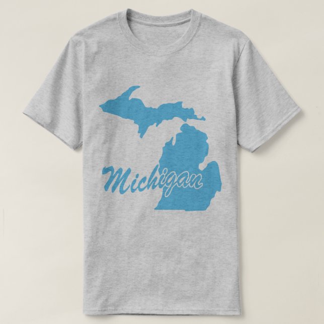 Camiseta com o formato do estado de Michigan (Frente do Design)