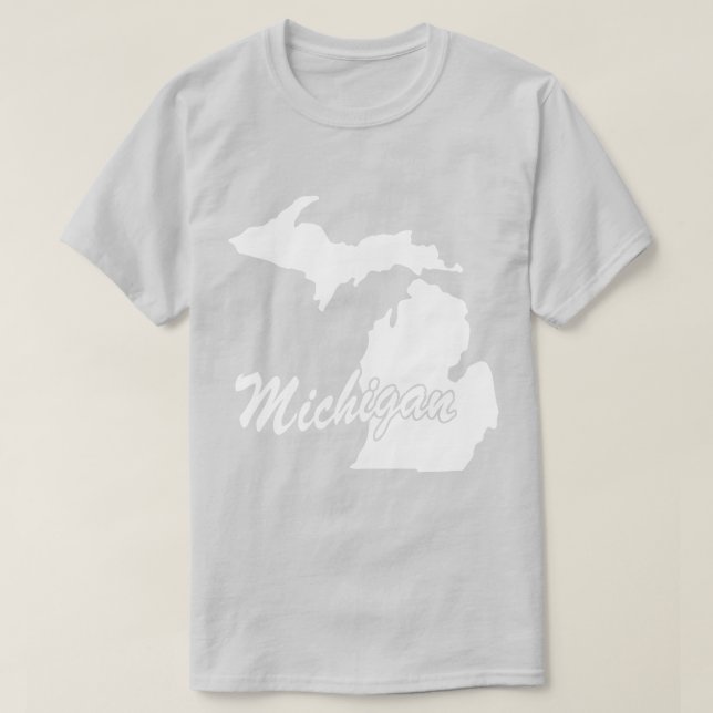 Camiseta com o formato do estado de Michigan (Frente do Design)