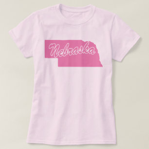 Camiseta com o formato do estado de Nebraska