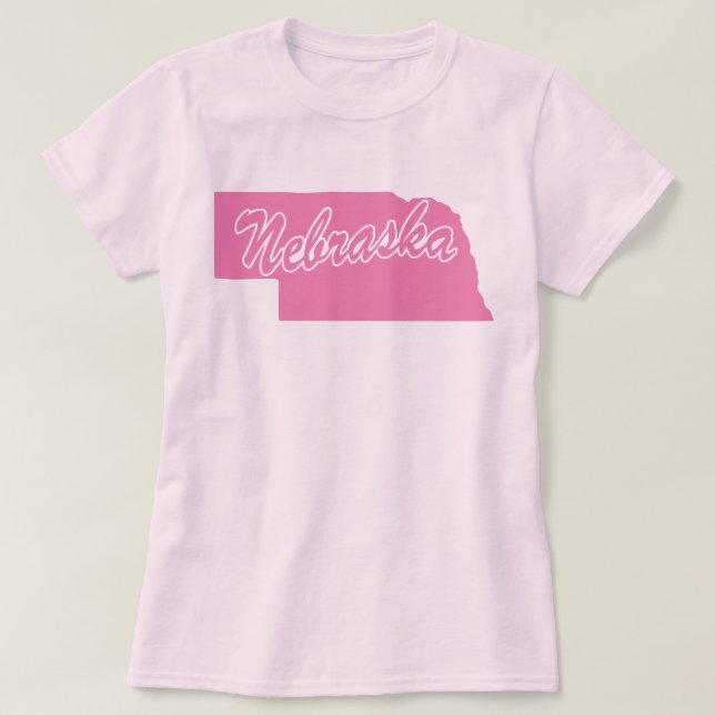Camiseta com o formato do estado de Nebraska (Frente do Design)