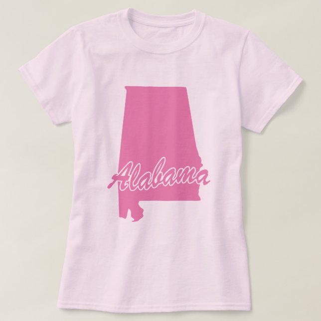 Camiseta com o formato do estado do Alabama (Frente do Design)