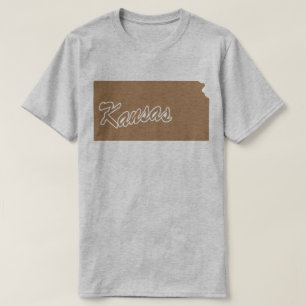 Camiseta com o formato do estado do Kansas