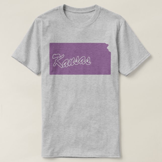 Camiseta com o formato do estado do Kansas (Frente do Design)