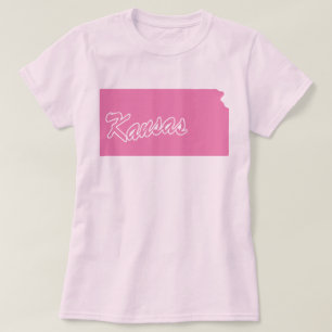 Camiseta com o formato do estado do Kansas