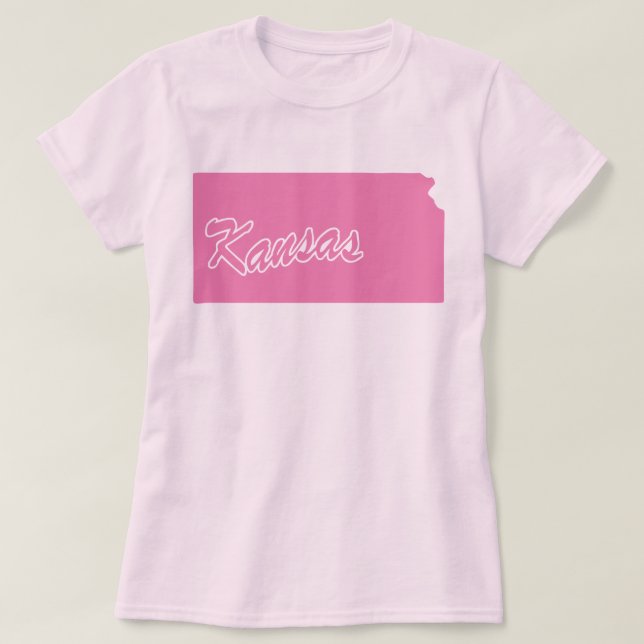Camiseta com o formato do estado do Kansas (Frente do Design)