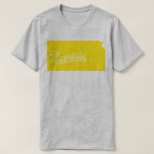 Camiseta com o formato do estado do Kansas