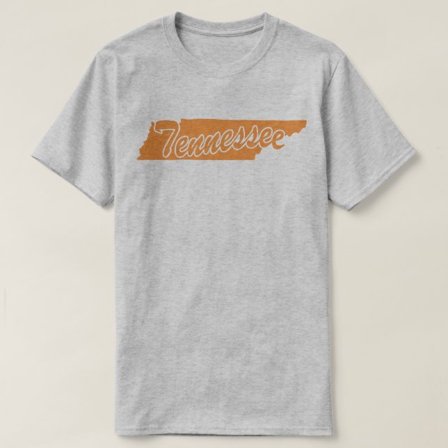 Camiseta com o formato do Estado do Tennessee (Frente do Design)