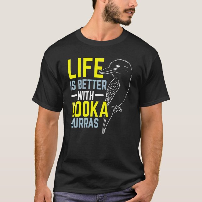Camiseta Com Ornitologia De Aves Kookaburras (Frente)