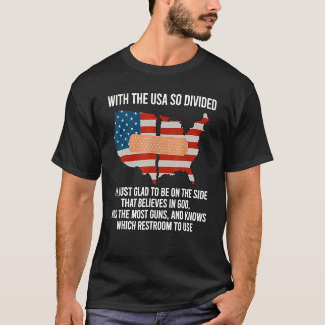 Camiseta Com Os Eua Tão Divididos Estou Feliz Por Estar Sid (Frente)