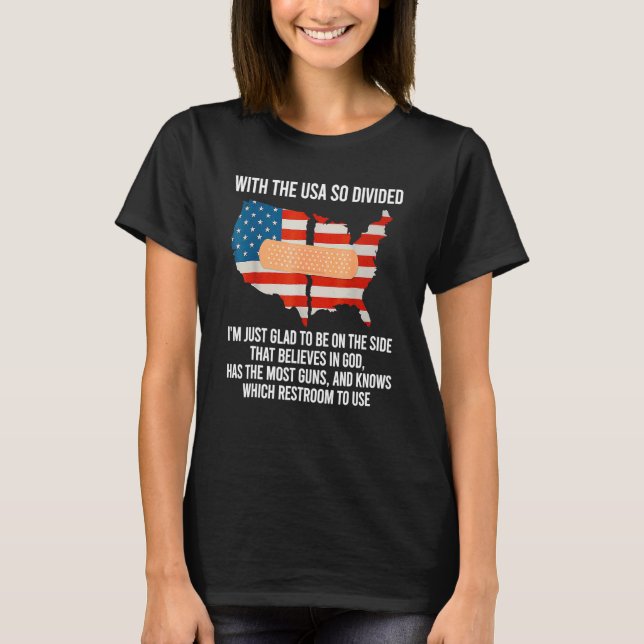 Camiseta Com Os Eua Tão Divididos Estou Feliz Por Estar Sid (Frente)