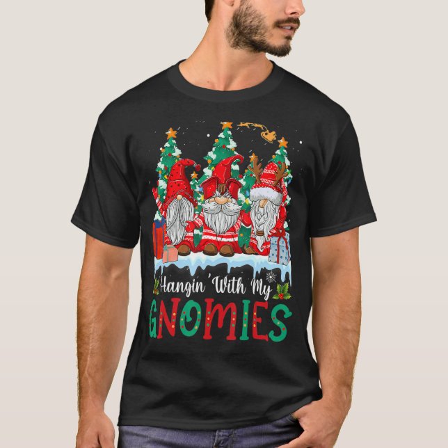 Camiseta Com Os Meus Gnomos Feliz Natal 19 (Frente)
