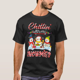 Camiseta Com Os Meus Papais noeis Snowmies Snowman Scarf Li