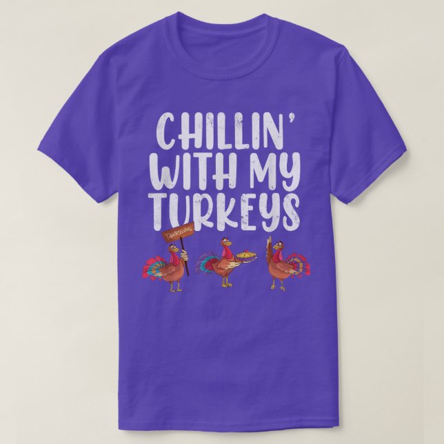 Camiseta Com Os Meus Perus Engraçado Ação De Graças Mãe D (Frente do Design)