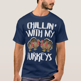 Camiseta Com Os Meus Perus Feliz Rapazes De Ação De Graças 