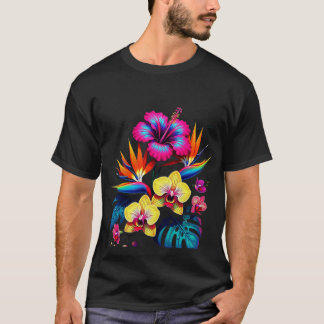 Camiseta com Padrão Botânico Vintage