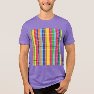Camiseta com Padrão de Listras Verticais Coloridas