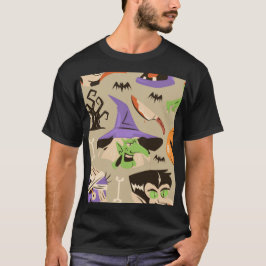 Camiseta com padrão vintage de Halloween