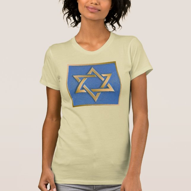 Camiseta com Painel Artístico Estrela de Davi Azul (Frente)