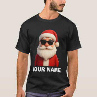 Camiseta com Papai Noel e seu nome