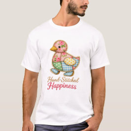 Camiseta com Patos em Patchwork Bordada – “Costura
