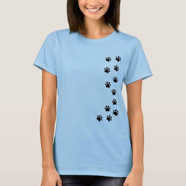 Camiseta com pegada de pata - adicione seu próprio (Frente)