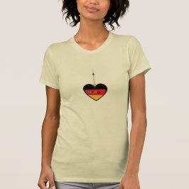 Camiseta com pingente de coração "Hallo" alemão e