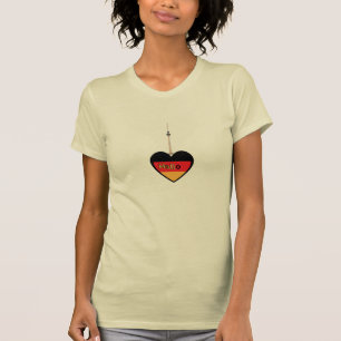 Camiseta com pingente de coração "Hallo" alemão e 
