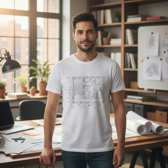 Camiseta com Planta Baixa de Chalé (Criador carregado)