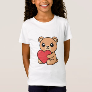 Camiseta com retrato fofo de ursinho de pelúcia