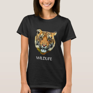 Camiseta com rosto de animal tigre selvagem