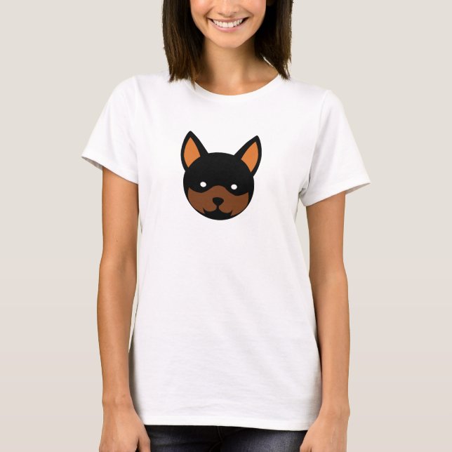 Camiseta com Rosto de Cachorro Chibi Fofo (Frente)