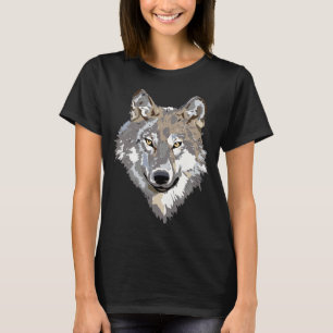 camiseta com rosto de lobo