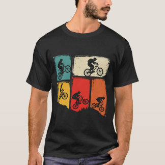 Camiseta com Silhueta de Bicicleta de Montanha Vin