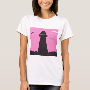 Camiseta com Silhueta de Farol no Sunset