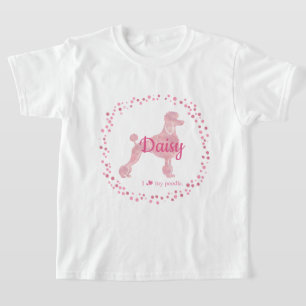 Camiseta com Silhueta de Poodle Rosa Pastel Person