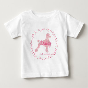 Camiseta com Silhueta de Poodle Rosa Pastel Person