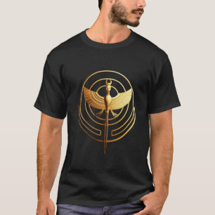 Camiseta com Símbolo de Asa Egípcia Dourada