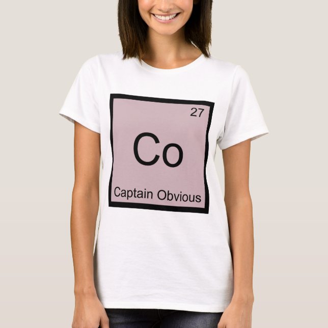 Camiseta com Símbolo do Elemento Químico do Co-Cap (Frente)