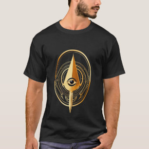 Camiseta com Símbolo Egípcio Dourado