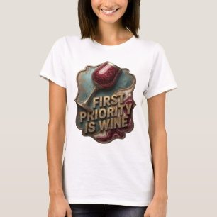 Camiseta com Slogan Cool Gold PRIMEIRA PRIORIDADE 