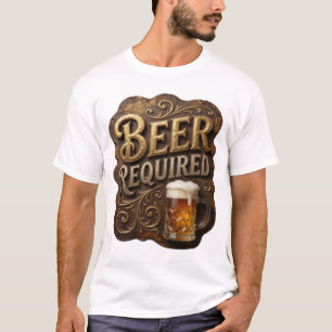 Camiseta com Slogan de CERVEJA NECESSÁRIA Edgy