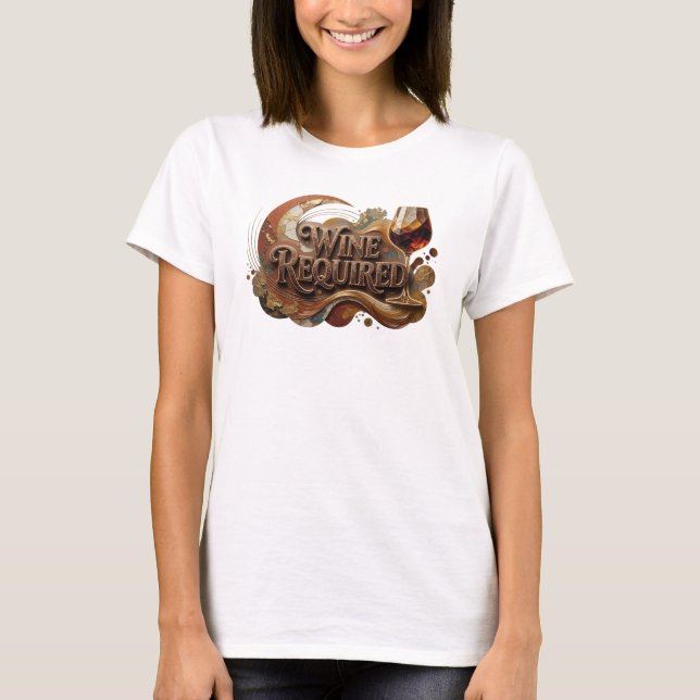 Camiseta com Slogan de Laranja Chic VINHO OBRIGATÓ (Frente)