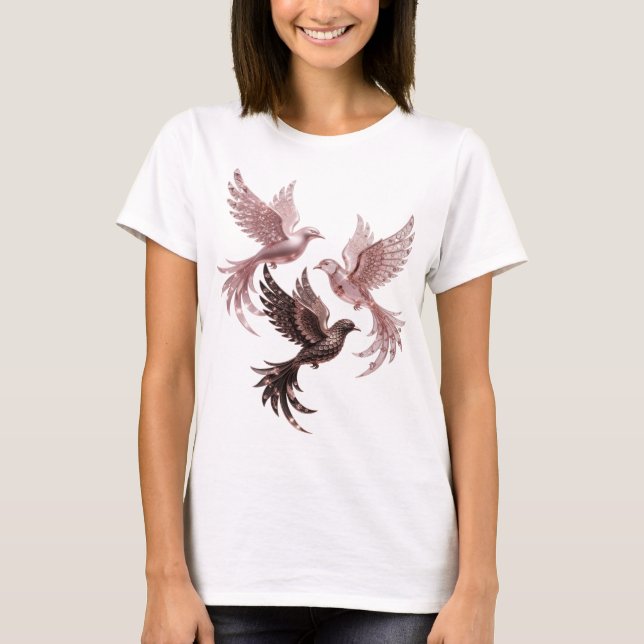 Camiseta com slogan de prata limpa TRÊS ROSAS DOUR (Frente)