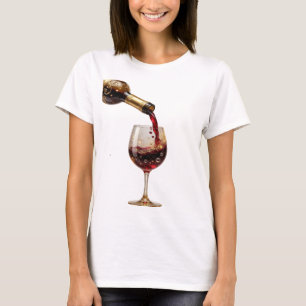 Camiseta com Slogan de VINHO TINTO Bold Gold
