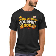 Camiseta com Slogan: Snack-Sacional Gourmet Deus!