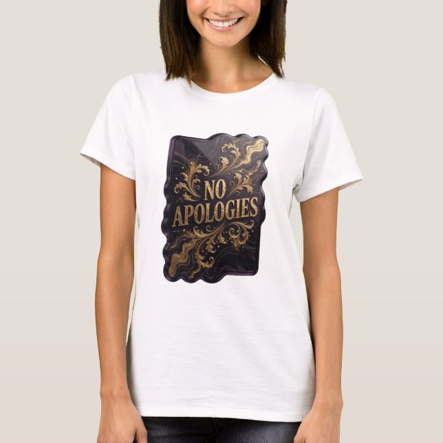 Camiseta com Slogan Snappy Gold SEM DESCULPAS (Frente)