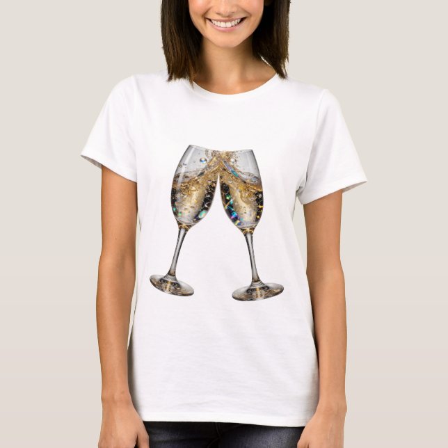 Camiseta com slogan Statement Silver CHEERS TO GOO (Frente)